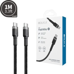 iQuick Braided USB-C to USB-C Fast Charging Cable 1M for iPhone 15 16 17 Series 1 iQuick Braided USB-C to USB-C Fast Charging Cable 1M for iPhone 15 16 17 Series - Image 1